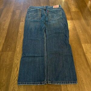 Vintage Y2K Grunge Style Authentic Levis 559 Dark Wash Faded Relaxed Fit Jeans